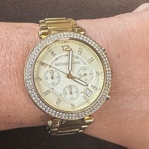 Michael Kors Gold Crystal-Embellished Watch